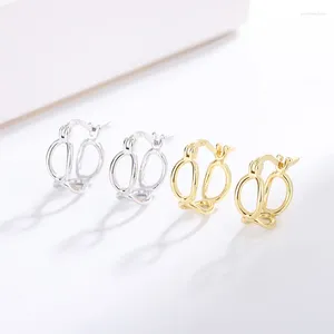 Stud Earrings S925 Sterling Silver Hollow U-shaped For Female Minority Design Sense With Small Clear