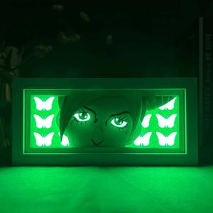 Nachtlichter Anime Light Box JoJo's Bizarre Adventure Jolyne für Schlafzimmerdekoration Manga Tisch Schreibtischlampe Anime Lightbox Cool Jolyne Gadget Q231114