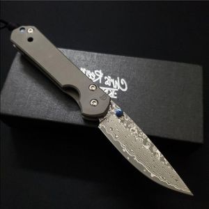 Hot Sale! Handle EDC Sebenza Milling Tool Knifes CR Folding Pocket Damascus 60HRC CNC Small Titanium Mercerized Chris Knives Reeve BM42 Ldib