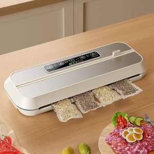 Outras ferramentas de cozinha Máquina seladora a vácuo Automática Power Vac Air Seal para preservação de alimentos Modos secos e úmidos Cortador embutido 231114