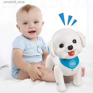 Elétrico / RC Animais Controle Remoto Robô Cão Modelo Brinquedos K19 Eletrônico Animal Animais de Estimação Voz RC Música Música Brinquedos Infantis Para Crianças Presente de Aniversário de Natal Q231114