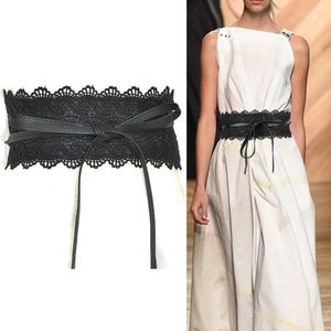 Cinture da donna con fiocco largo in pizzo corsetto per cintura bianca nera annodata automaticamente cintura abito da sposa