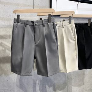 Mäns shorts Men's Suit Shorts Bomullsmodevandring Kort svarta män Lossa breda ben Shorts Homme Classic Brand Clothing Shorts Male 230414