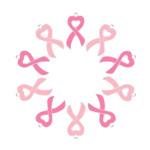 Charms 30st Pink Pink Ribbon Bröstcancer med charm för DIY -smycken som gör 231113