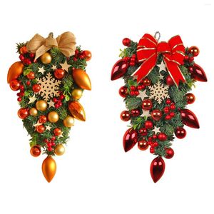 Fiori decorativi Xmas Teardrop Swag Hanging Garland Decoration Ball Scene Albero di Natale