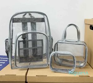 2023 new Personalized Female Schoolbag Transparent Korean Version Transparent Male High School Students Transparent Backpack Waterproof