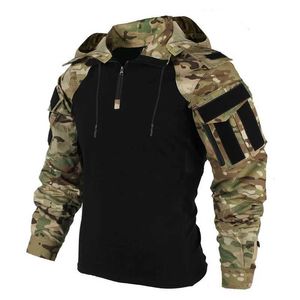 Taktyczne płaszcze amerykańskie armia cp kamuflaż wielokamowy wojskowy T-shirt mężczyzn Tactical Shirt Airsoft Paintball Camping Ubranie ZLN231114