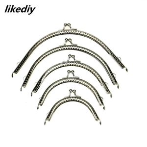 Çanta Parçaları Aksesuarlar 20 PCS/Lot 5 Boyutlar Parlak Gümüş Basit Arch Metal Çanta Çerçeve Öpücük Kilit Kilit Diy Bag Aksesuarları 8.5/10.5/12.5/15.5/18.5cm 231114