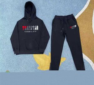 Tute da uomo High Street Trapstar Tuta Broidery Felpa con cappuccio Felpe Uomo Donna Set Completo Pantaloni sportivi Design classico 66ess