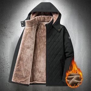 Männer Jacken Parkas Jacke Männer Mit Kapuze Fleece Gefüttert Outdoor s Warm Halten Windjacke Verdicken Winter Casual Mäntel 2024 Basic 231113