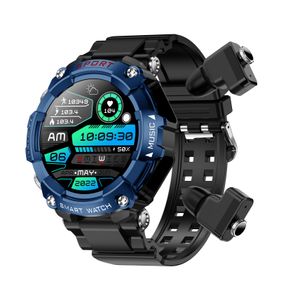 TWS Diver Smart Watch With Earuds Men Wireless Bluetooth Headset Smart Watches Wrist 128 BT Call Pressure Sports Fitness Smartbands IP68 Oxygen Heart Tracer