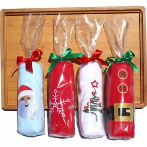 Christmas Decorations 1PC 76x34cm Creative Cute Decoration Santa Claus Snowflake Towel Clean Soft Duster Cloth Rag Home Bathroom Ornaments