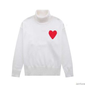 Amiparis tröja amis hög krage är jag paris jumper vinter tjock turtleneck coeur broderade a-ord hjärta kärlek stickad svett kvinnor män amisweater 2pas