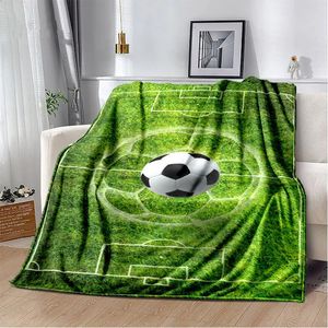 Cobertores Bola de Futebol Campo de Futebol Gol Lance Cobertor Macio Flanela Cobertores Cama Sofá Capa Colcha Decoração de Casa Presentes de Aniversário de Natal 231113