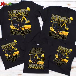 Family Matching Outfits Birthday Boy Short Sleeve T-shirt Family Party Matching Clothes Outfits Kids Boy T Shirt Clothing Children Outfit Summer TShirt 231113