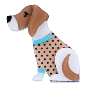 Broches fishsheep adorável cão acrílico para mulheres crianças resina bonito animal filhote de cachorro broche pinos moda acessórios de roupas presentes