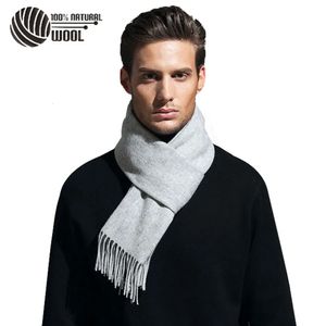 Lenços 100% lenço de lã para homens cachecol de lã de caxemira pashmina bandana xales inverno mulheres cachecol de lã 30 * 180cm 231113
