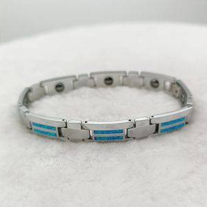 Link bransoletki Wysokiej jakości męski designer luksusowy niebieski opal mody biżuterii Tungsten Bransoletka magnetyczna Bransoleta Brak zanikania nonnish