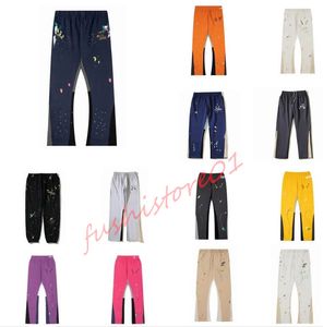 Högkvalitativ designer gallerier Mens Jeans avdelade byxor Sweatpants Speckled Classic Letters Print Men's Women's Couple Loose Mångsidiga avslappnade byxor raka