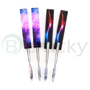 DHL!!! Wholesale Crystal Handle Dabber Tool 5.8 Inches Colorful smoking Glass Dabber Tools Vaporizer Dry Herb Dabbers Nail Concentrate Dabber Banger Tools