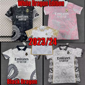 Nuove maglie da calcio 2023 2024BELLINGHAM MBAPPE Tchouameni drago nero e camicia da calcio White Dragon Edition ReAL Madrids edizione speciale uomo kit uniformi fan