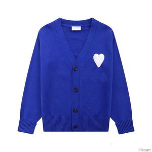 AM I Sweater Cardigan Designer AMIParis Knit Men Women Frence Sweat Hoodie jumper Big Coeur Heart Love Jacquard 2024 Spring Casual Streetwear AMIs 0REK