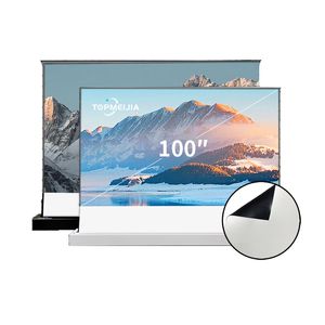 Beyaz PVC Rollable 4K HD Projektör Ekranlı Toptan 100 İnç S Elektrik Sekmesi Azaltılmış Projeksiyon Ekranı Ev Sineması