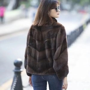 Women's Down Parkas Ladies Real Mink Päl Coat 100% Real High Quality Mink Pälsrock Håll varmen i vintermode päls 231113