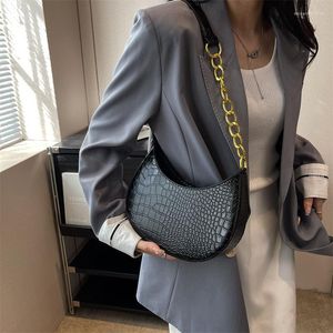 Akşam çantaları 2023 zincir çanta kişilik timsah çanta Kore versiyonu moda crossbody basit omuz kadın