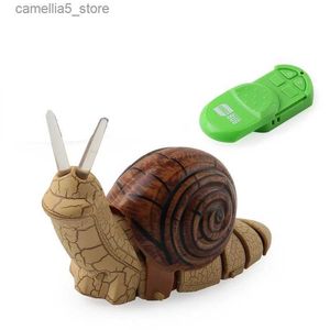 Electric/RC Animals Funny Novelty Infrared Remote Control Snail Animal Model Kids Prank Prop Intelligence Develop Educational Toys Q231114