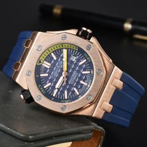 نساء فاخرون للنساء عالي الجودة A P Quartz يشاهد Oak Hexagon Hexagon Man Lady Brand Wristwatch Fashion Rubber Strap Wristwatches 9009 Modern Men Watch Watch Watch