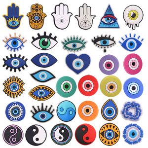Other Mixed 50Pcs Pvc Devil Eyes Shoes Charms Eye Heart Hand Tai Chi Buckle Clog Ornaments Croc Jibz Fit Wristbands Kids Decorations Otzlo