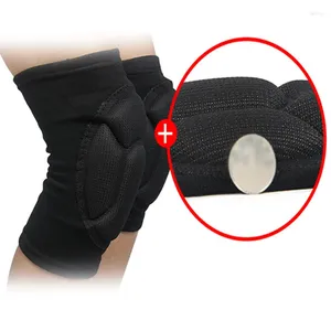 Podkładki kolan 2PCS Black Sports Kneepad Men Elastyczny wsparcie fitness sprzęt koszykówki Brace Protektor męski kobiety bez poślizgu kobiety