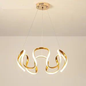 Lustres de lustre moderno iluminação para quarto de jantar Estudo da sala de estar GraygoldEncOffee Lâmpada de teto LED de casa Lâmpada