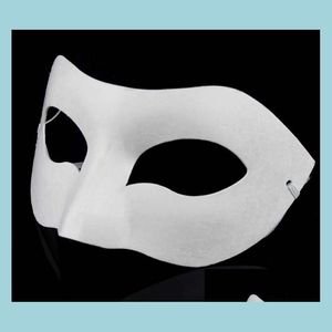 Party Masks White Half Face Mask Halloween Blank Paper Zorro Diy Hiphop Handpanted Street Dancing 20st/Lot Drop Delivery Home Gard Dhdip