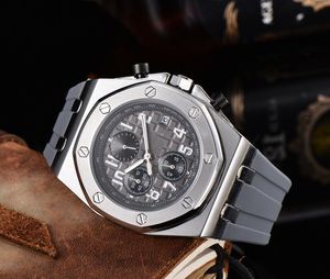 Luxury Mens women High quality A P Automatic quartz movement watches oak hexagon bezel man lady brand wristwatches Fashion Rubber strap Wristwatches men watch