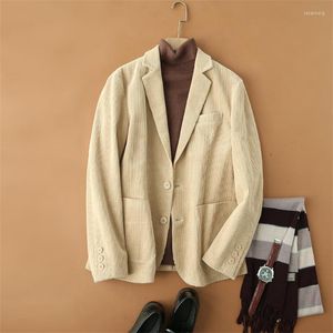 Men's Suits Men's Coat Corduroy Casual Blazer For Women's Suit High-Quality Fashion Long-Sleeve Khaki Jacket Autumn Winter Models