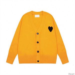 Designer unissex AM I Paris Sweater AMIParis Cardigan Suor França Moda Knit Jumper Love A-line Pequeno Coração Vermelho Coeur Moletom S-XL AMIs I87K