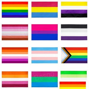 Bandeira bandeira 90x150cm Orgulho gay Bandeira arco -íris LGBT Acessórios panuais biuais lésbicas mti estilos arco -íris bh7094 entrega de gota de tqq home dh2ae