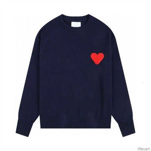 AM I Paris Moda Inverno Caldo Kintted Jumper Designer Amisweater Maglione ricamato Coeur Heart Love Jacquard Girocollo Felpe Colore brillante AMI L5V2