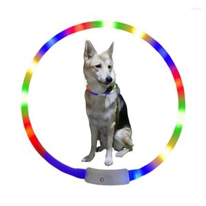 Colarinhos de cachorro colarinho led USB Night Luminous para cães de colar de segurança reutilizável de cães TPU