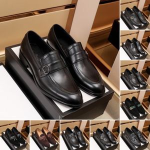 10model Brand Designer Sapatos de vestido luxuosos masculinos Classic Genuine Couro Monk Strap Sapatos formais de escritório preto marrom escuro para homens