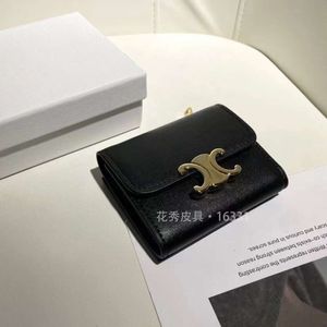 wallets fashion designer leather wallets luxury short triomphe cuir credit card holder purse bags golden hardware women of zippy coin purses with box dust celii