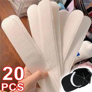 Tampas de bola Cap 20pcs Sweatband Tiras Tamanho Absorvente Chapéu Bandas Absorvedor Almofadas de Verão Forro Adesivo Viseira Redutor Suor Adesivos