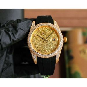 Luxury Diamond Watches Ice Out Watch for Man High Quality DateJusts Date Day Menwatch S5kv Mekanisk rörelse Uhr Crown Bust Down Montre Full Diamond Rolx Reloj