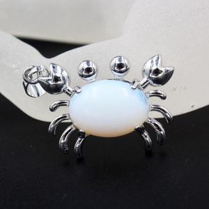 Hänge halsband djur krabba natursten kristall halsband cabochon charms unakite ametyste hänge kvinnor män smycken tillbehör gåva