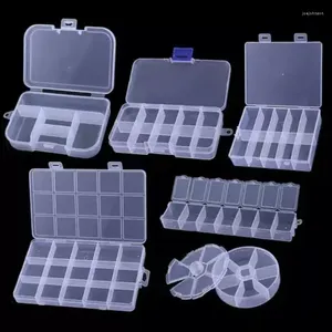 Jewelry Pouches 8 Style Transparent Plastic Box Screw Compartment Earring Display Case Clear Terminal Organizer Tool Storage Boxes