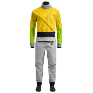 Swim wear caiaque terno seco para homens 3 camadas impermeável tecido drysuit com látex no pescoço e pulso branco água rio pendente 231114