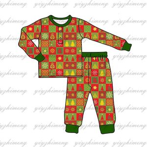 Pyjamas Christmas Pyjamas Baby Girls Boys Christmas Tree Plaid Mönster Hemförbättring Collection Boutique Barnkläder Syskon 231114