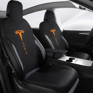 7PCS Wildleder Leder Auto Sitzbezüge Für Tesla Model Y Rutschfeste Sitzkissen Protektoren Custom fit Automotive Teile-Auto Styling